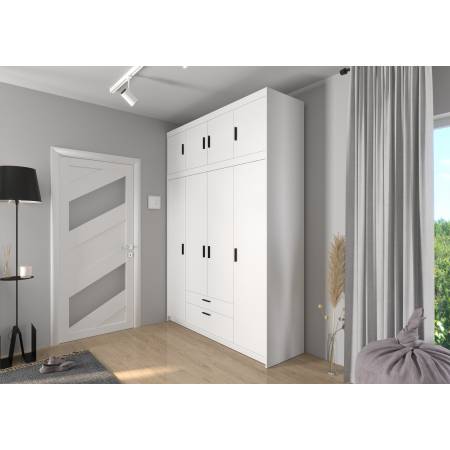 Szafa z nadstawką 176 cm Trino Biały Mat